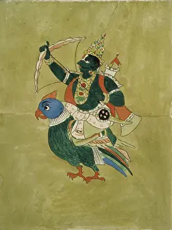 Crown Prints: Kama, God of Love 1800's - 1900's Indian Art Ink on paper Musee Guimet, Paris