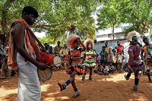 Celebrate Prints: Karagam Karagattam dance, folk dance in Dasara Dussera Dusera Festival at Kulasai Kulasekharapatnam near Tiruchendur