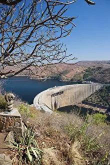 African Photograph Prints: Kariba Dam Wall showing Nyaminyami - River God of the Zambezi on the left