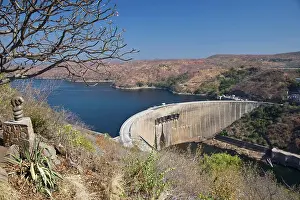 African Photograph Prints: Kariba Dam Wall showing Nyaminyami - River God of the Zambezi on the left