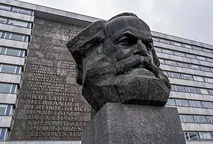 Landmarks Prints: Karl Marx Monument, Chemnitz, Saxony, Germany, Europe