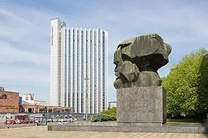 Accommodations Prints: Karl Marx Monument, Hotel Mercure behind