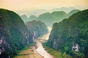 Limestone Prints: Karst mountain landscape at Hang Mua, Ninh Binh Province, Vietnam