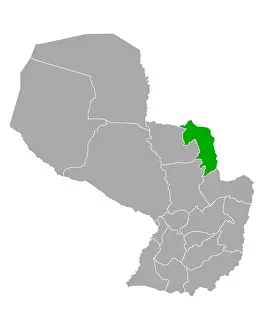 Reise Prints: Karte von Amambay in Paraguay - Map of Amambay in Paraguay Karte von Amambay in Paraguay - Map of Amambay in Paraguay