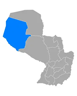 Grafik Prints: Karte von Boqueron in Paraguay - Map of Boqueron in Paraguay Karte von Boqueron in Paraguay - Map of Boqueron