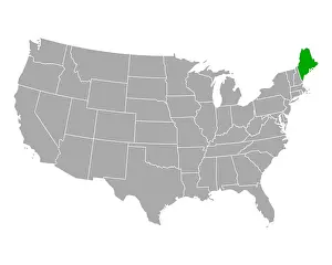 Reise Prints: Karte von Maine in USA - Map of Maine in USA Karte von Maine in USA - Map of Maine in USA Copyright: xZoonar