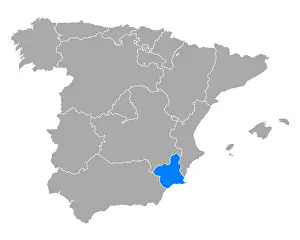 Grafik Prints: Karte von Murcia in Spanien - Map of Murcia in Spain Karte von Murcia in Spanien - Map of Murcia in Spain Copyright