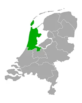 2020 Prints: Karte von Nordholland in Niederlande - Map of North Holland in Netherlands Karte von Nordholland in Niederlande - Map