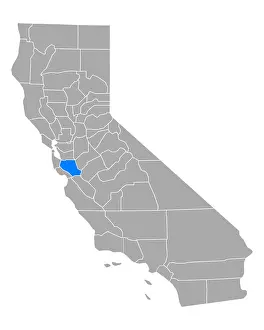2020 Prints: Karte von Santa Clara in Kalifornien - Map of Santa Clara in California Karte von Santa Clara in Kalifornien - Map of