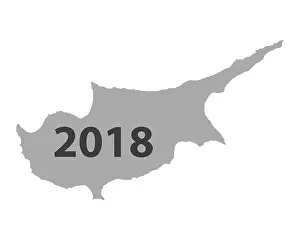 Grau Prints: Karte von Zypern 2018 - Map of Cyprus 2018 Karte von Zypern 2018 - Map of Cyprus 2018 Copyright: xZoonar
