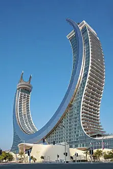 Tourist Resort Prints: Katara Towers, Crescent Tower, or Katara Hospitality Tower, Lusail, Doha, Qatar, Asia