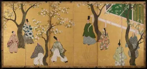 Gold Leaf Prints: A Kemari (Japanese Football) Game Beneath Cherry Blossoms