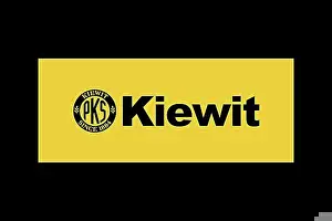 Cropped Prints: Kiewit Corporation, Logo, Black background