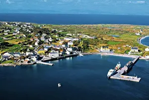 Nautical Prints: Kilronan, Inishmore, Aran Islands, Co Galway, Ireland, Aerial view of a town