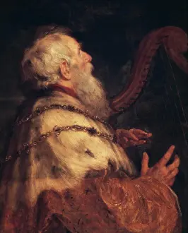Instrument Prints: King David Peter Paul Rubens (1577-1640/Flemish) Oil on Wood Panel Stadel Art Institute