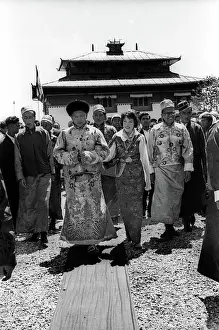 Monarch Prints: The king of Sikkim; Palden Thondup Namgyal with his American wife Hope Cooke arriving for his coronation (Ganatok;1956)