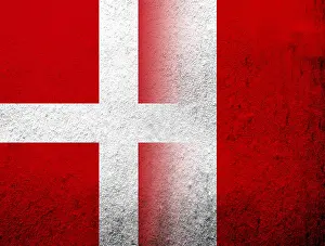 Farm Prints: the Kingdom of Denmark National flag with The Republic of Peru National flag