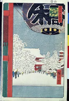 Asian Prints: Kinryuzan Temple at Asakusa (One Hundred Famous Views of Edo) by Hiroshige