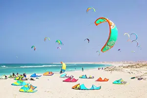 Large Group Prints: Kite surfers and kite surfing on Kite beach