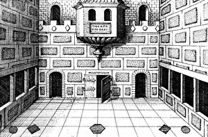Capital Cities Prints: Only known genuine illustration of interior of Globe Theatre