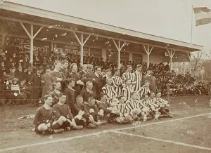 Hague Prints: KNVB photo collection. Dutch national team and Belgian team posing for the Netherlands in Belgium