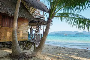 Koh Wai Island Trat Thailand near Koh Chang with a wooden bamboo hut bungalow on the beach Koh Wai Island Trat Thailand