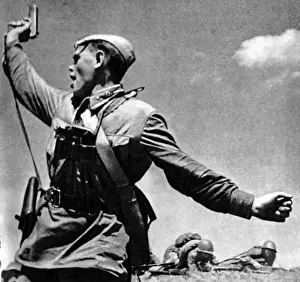 Soviet Prints: Kombat is a black-and-white photograph by the Soviet photographer Max Alpert