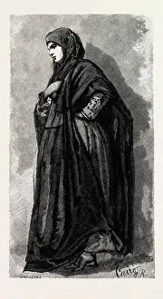 Engraved Image Prints: KOPTIC WOMAN GOING TO CHURCH. Egypt, engraving 1879