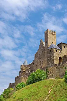 Middle Ages Prints: La Cite, medieval fortified town, Carcassonne, Aude, Languedoc-Roussillon, France, Europe