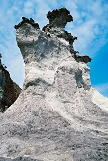 Geography Prints: La Foca rock, eroded tufa limestone