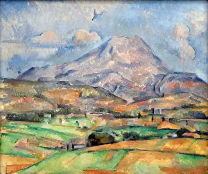 Paul Prints: La Montagne Sainte-Victoire (oil on canvas) by Paul Cezanne (1839-1906)