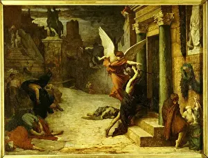 Angel Prints: La peste a Rome (plague in Rome 680 AD from Golden legend or legend of Saint Sebastian) 1869