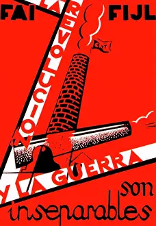World War Two Prints: La Revolución y la Guerra son inseparables (Revolution and War Are Inseparable)