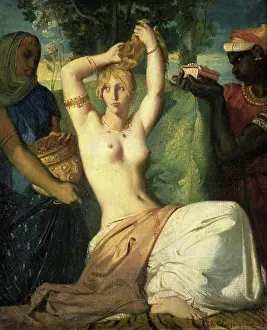 Old Testament Prints: La Toilette d'Esther 1841 Theodore Chasseriau (1819-1856/French) Muse du Louvre, Paris