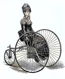 Bicycle Prints: Ladies draisine from 1885, tricycle