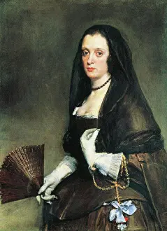 Veil Prints: Lady with a fan, by Diego Velasquez (1599-1660)