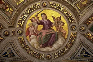 Justice Prints: Lady Justice (Fresco in Stanza della Segnatura by Raphael (1483-1520) / Apostolic Palace