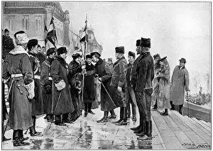 Lady Minto presenting colours to Herchmer's Horse as they leave Ottawa for South Africa