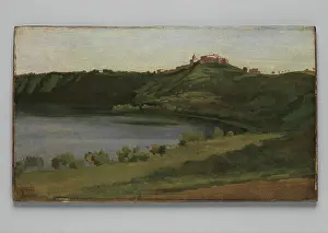 Story Prints: Lake Albano and Castel Gandolfo 1826-27 Camille Corot French Castel Gandolfo