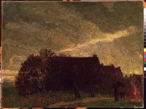 Dramatic Sky Prints: Landscape with dramatic sky by Karl Wendel