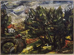 Leon Prints: Landscape with Two Figures Leon Kelly (1901-1982/American) Oil on canvas Steidle Collection