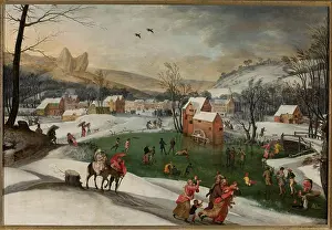 Pejzaze Prints: Landscape Winter with escape to Egypt; Mostaert