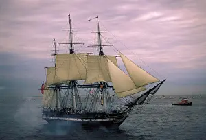 Shipping Prints: A Large Sailing Ship, S.S. Constitution