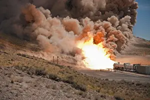 Nasa Prints: Largest Rocket in the World Successfully Test Fired, Seen From Remote Camera Angle