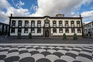 Historic Centre Prints: Largo do Municipio Square with mosaic floor and Camara Municipal de Funchal Town Hall