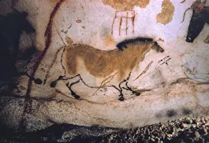 Three Animals Prints: Lascaux Cave: Horse Artist Unknown Rock painting Lascaux Caves, France