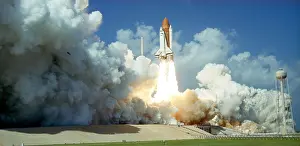 Shuttle Prints: Launch of Space Shuttle Challenger, 1985. NASA photograph