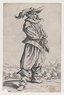 Jacques Prints: Le Guerrier au Chapeau Orné d'une Grande Plume (The Officer with a Large Feather in His Hat)