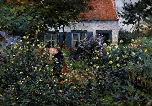 Paintings And Illustration Prints: Le Jardin Lucien Frank (1857-1920 Belgian)