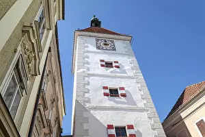 Wahrzeichen Prints: Ledererturm am Stadtplatz in Wels Stadt